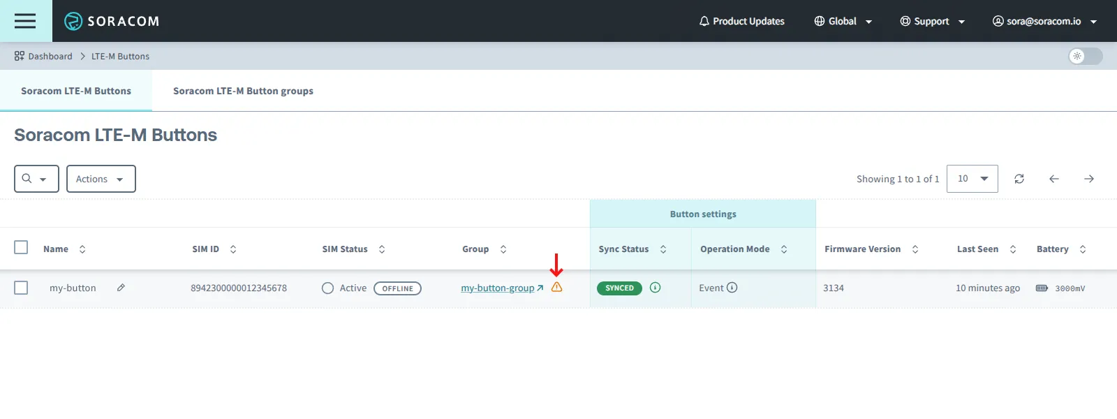 Warning of incorrectly configured group