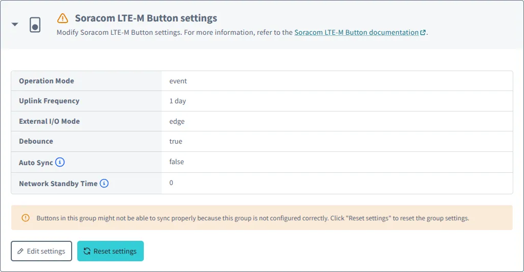 Reset Soracom LTE-M Button settings