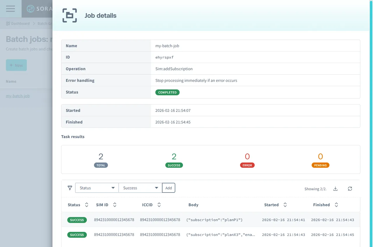 Batch job details