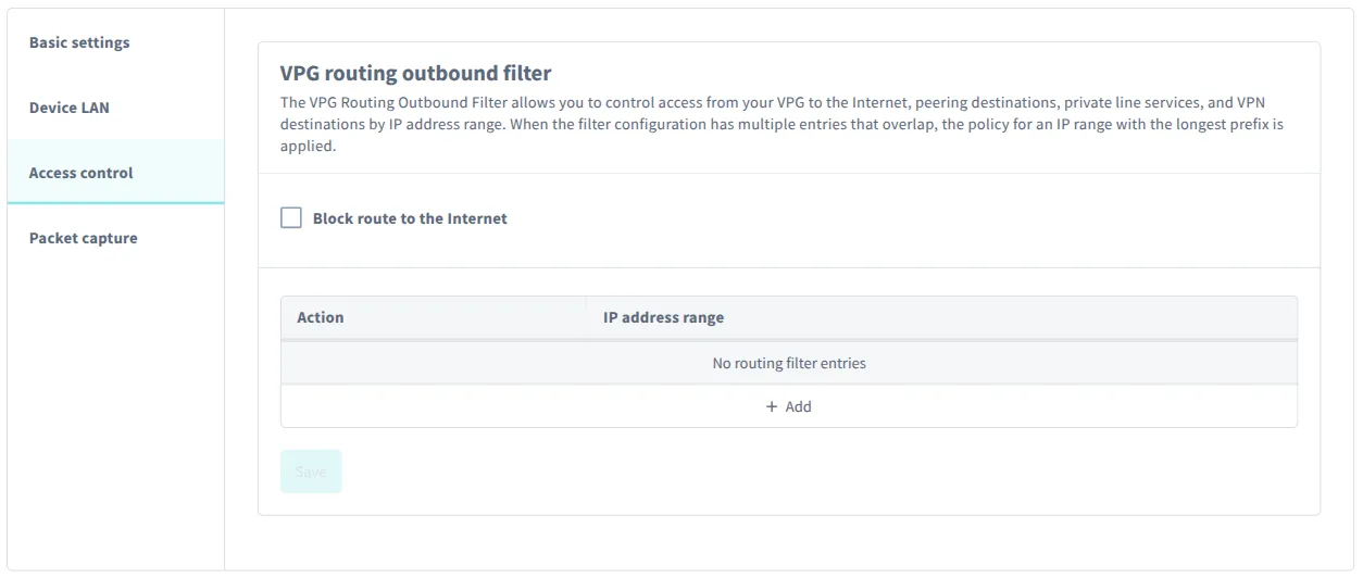 Configure VPG
