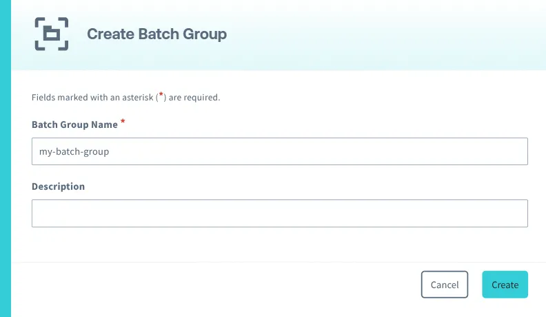 Create a new batch group