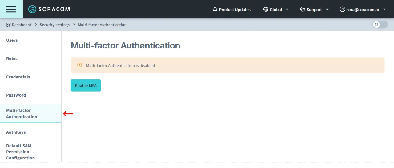 Enable MFA