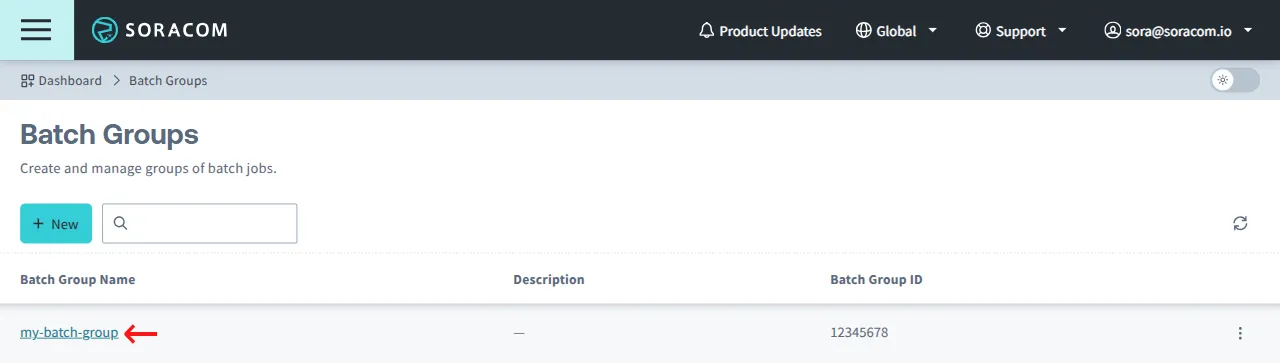 Select a batch group